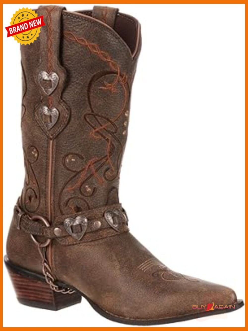 Women's Mid-Calf Western Cowgirl Boots with Embroidered Details